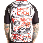 Premium Back View: True Illusion Short Sleeve BJJ Rash Guard - Game Over