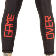 Game Over BJJ Spats: Back View showcasing the True Illusion logo, perfect for Brazilian Jiu Jitsu and MMA enthusiasts.