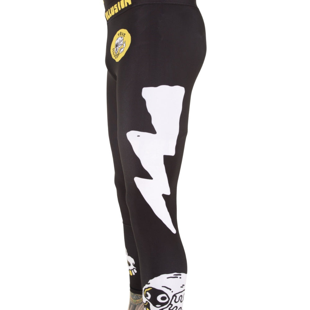 True Illusion Original Brazilian Jiu Jitsu Spats: Side Profile of the Compression Gear, designed for MMA and grappling athletes.