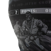 Just Jits Short Sleeve Rashguard featuring 8 Bit Jits Out design for Brazilian Jiu Jitsu enthusiasts