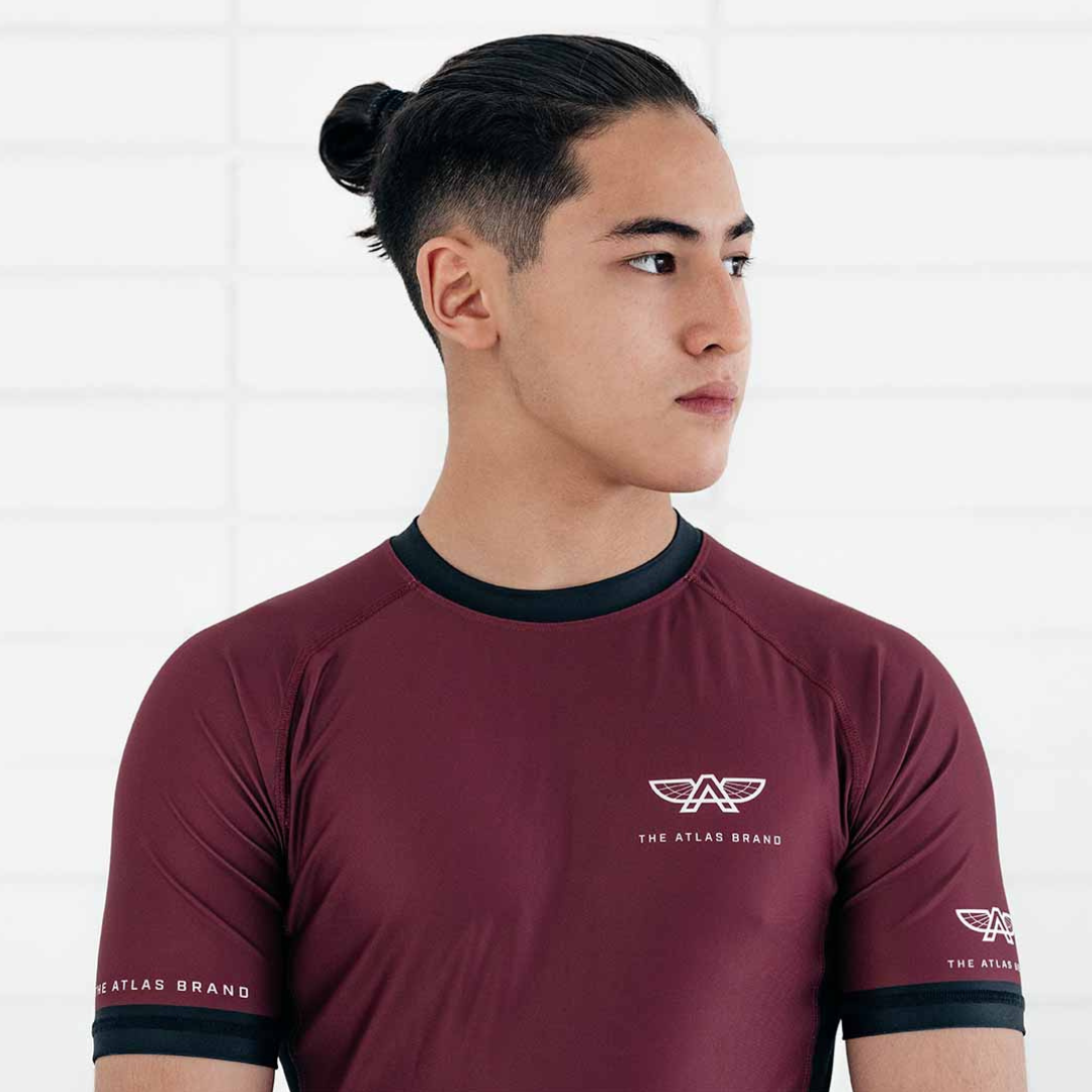 Burgundy Rashguard No Gi Jiu Jitsu Atlas Gear