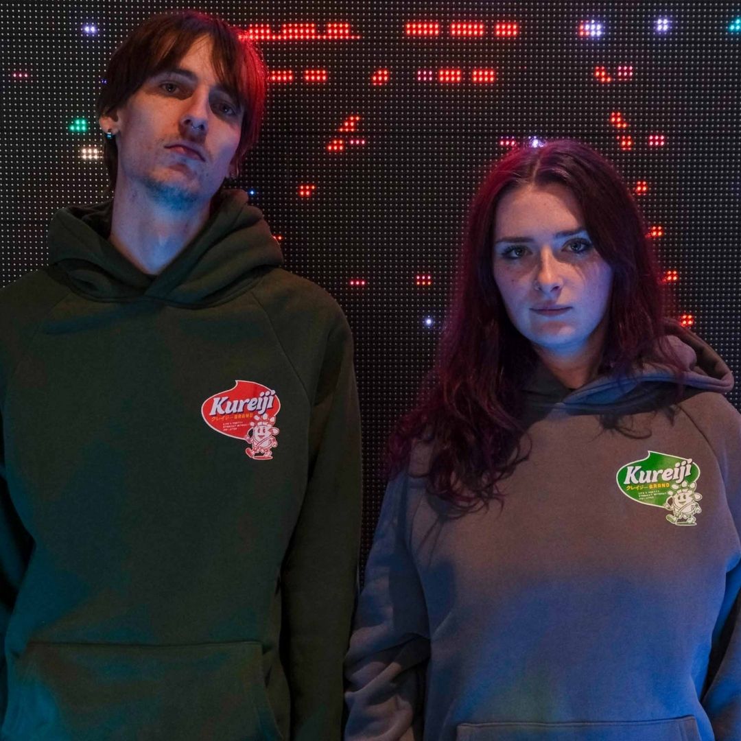 Kureiji Hoodie Twistied Fingers Cheese design being worn