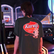Back view of Kureiji T-Shirt Twistied Fingers Cheese when worn