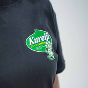 Chest print close up of Kureiji T-Shirt Twistied Fingers Chicken when worn