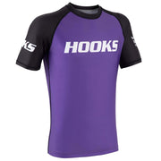 Hooks Short Sleeve Ranked Rashguard - Purple - Just Jits