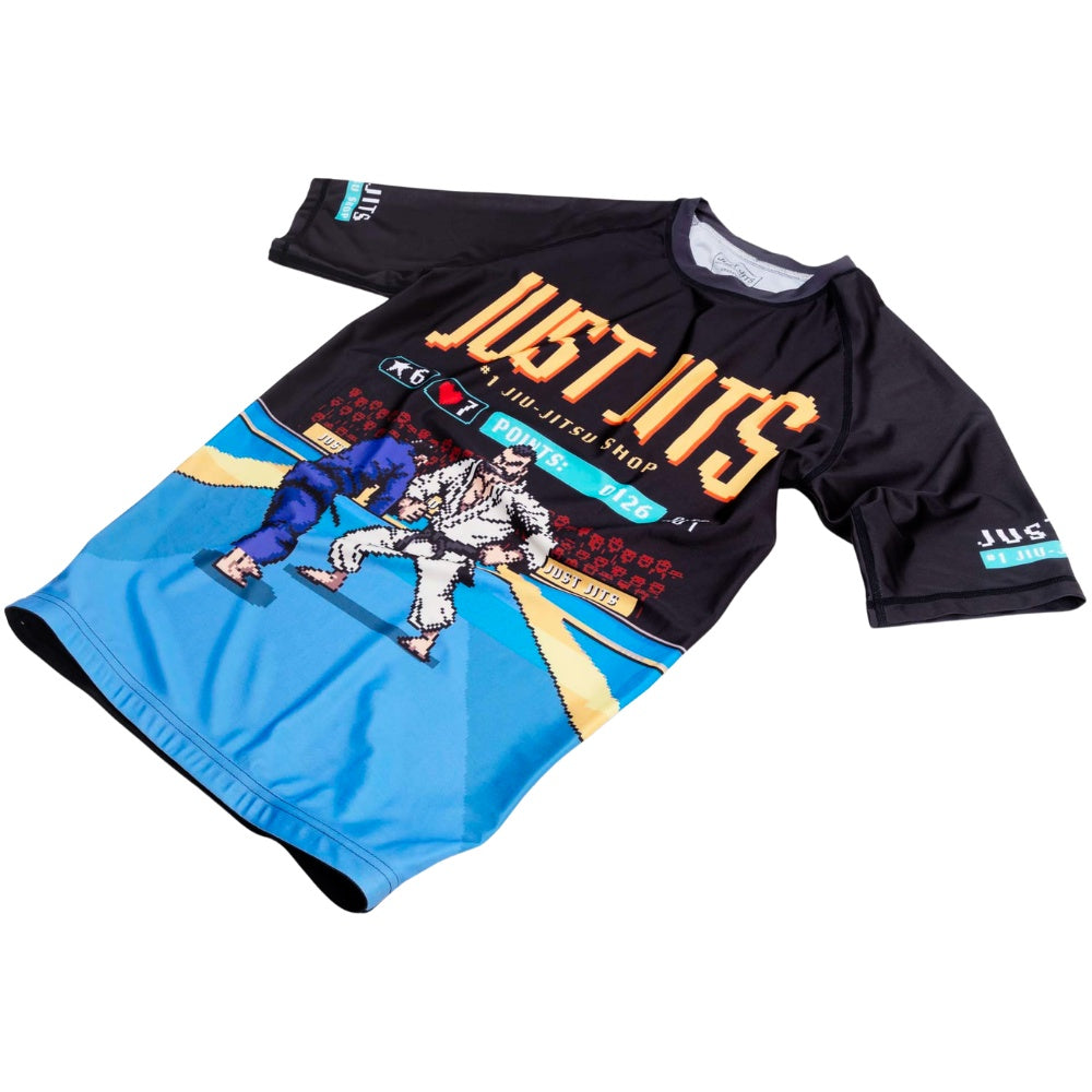 8 Bit Jits Out Kids Rashguard - Perfect for Brazilian Jiu Jitsu Enthusiasts