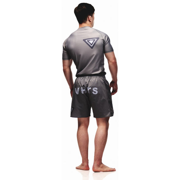 VHTS Black Label Special Edition BJJ Brazilian Jiu Jitsu Short Sleeve Rashguards Model - Grey Back