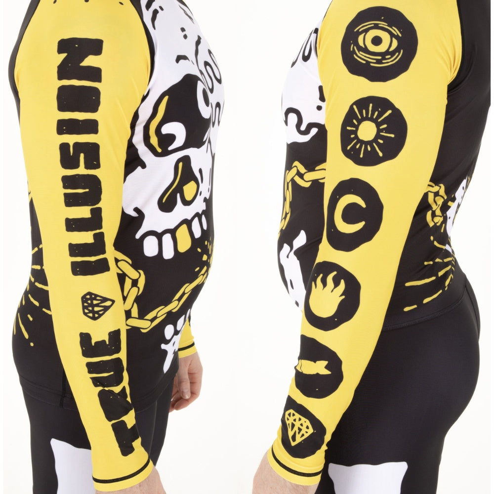 Premium Side Views: True Illusion Long Sleeve BJJ Rash Guard - Original