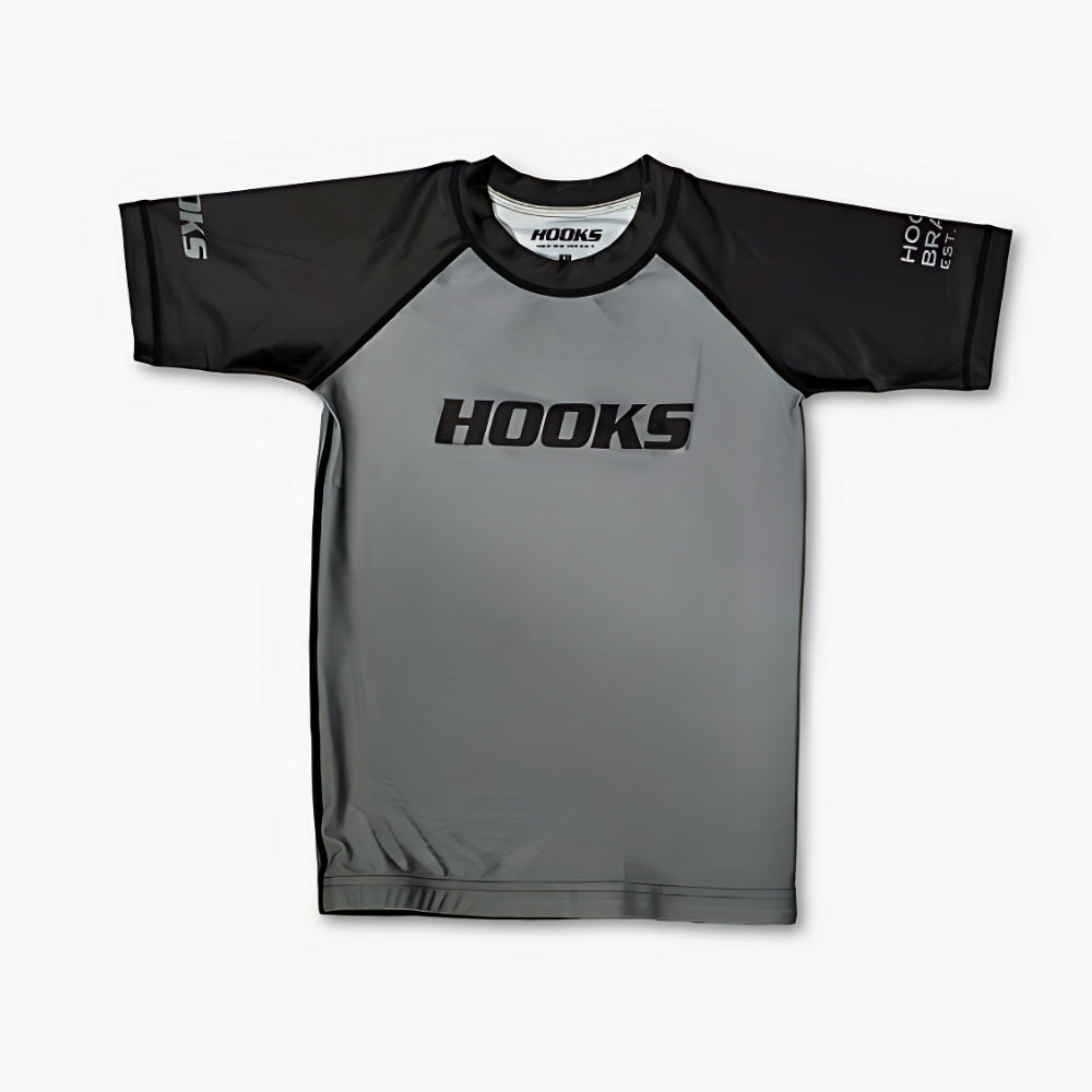 Hooks Kids 2026 Ranked BJJ Rash Guard - Grey