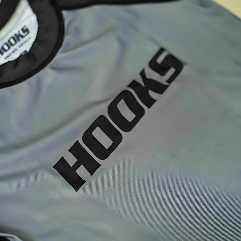 Hooks Kids 2026 Ranked BJJ Rash Guard - Grey
