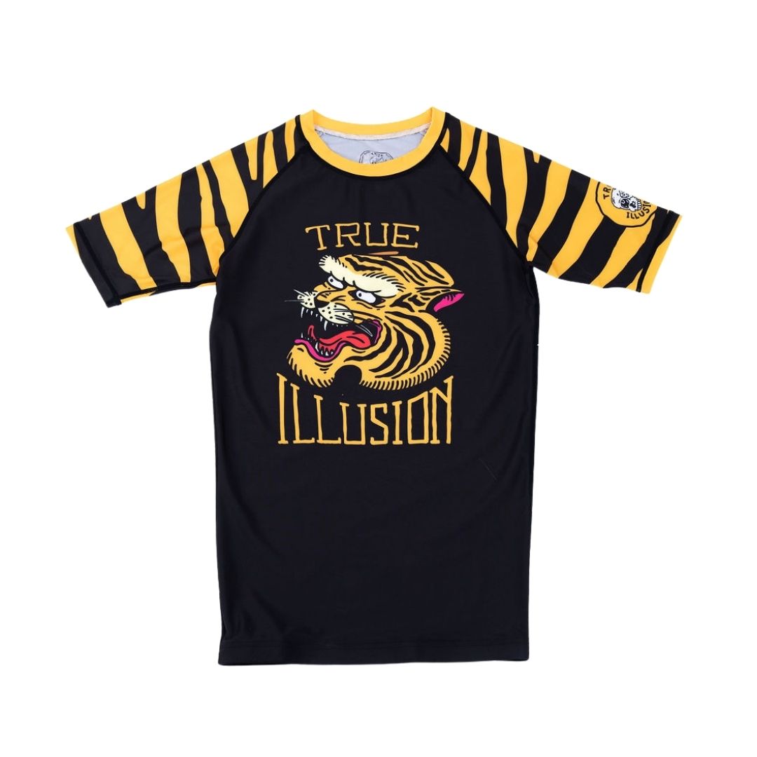 True Illusion Short Sleeve BJJ Rash Guard - Tiger