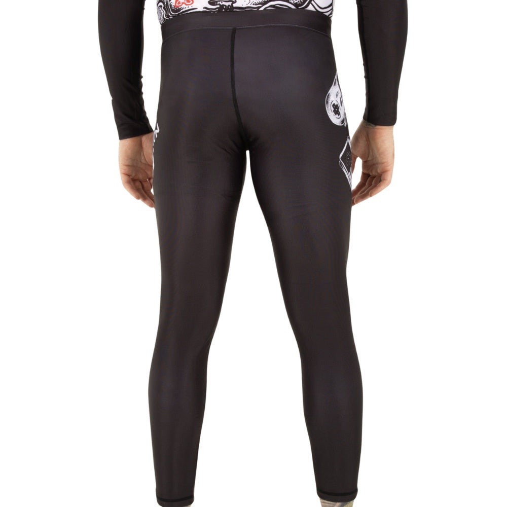 Rear Profile of Game Over BJJ Spats by True Illusion: MMA Grappling Spats, ideal for BJJ practitioners and MMA fighters.