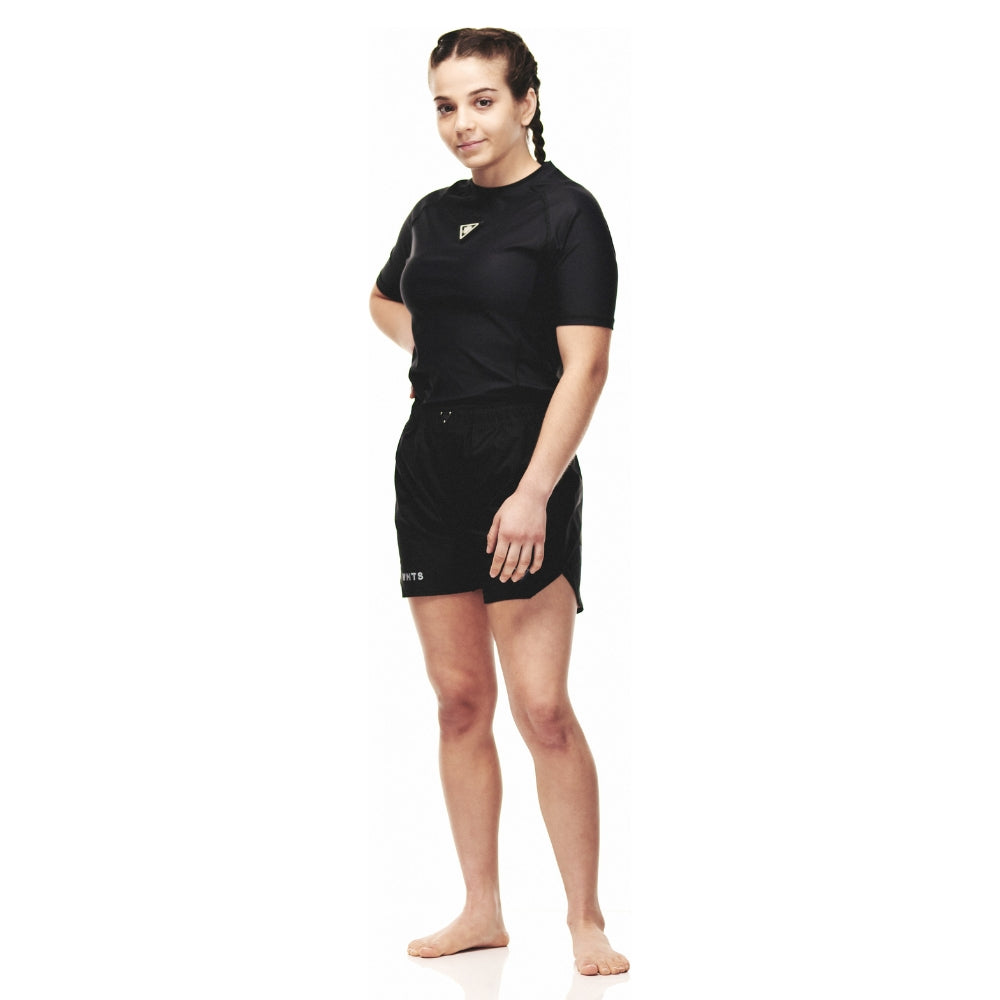 VHTS Rashguard Black Label Front View Model with Logo