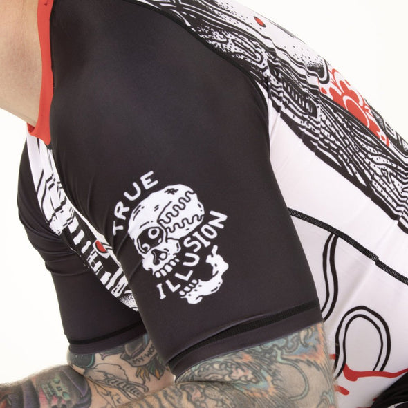 True Illusion Short Sleeve BJJ Rash Guard - Game Over - Side View for MMA