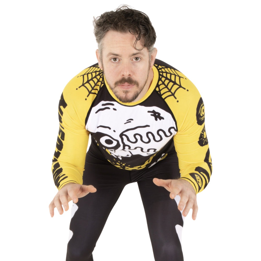 Front View of Model: True Illusion Long Sleeve BJJ Rash Guard - Original - MMA Apparel