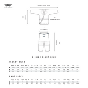 Atlas BJJ Adults Measurements Chart