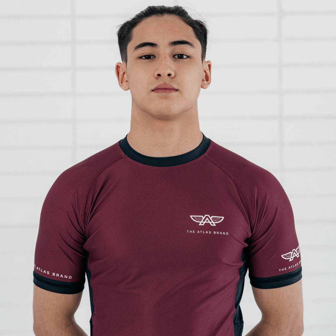 Atlas Apex Burgundy Rashguard No Gi Brazilian Jiu Jitsu