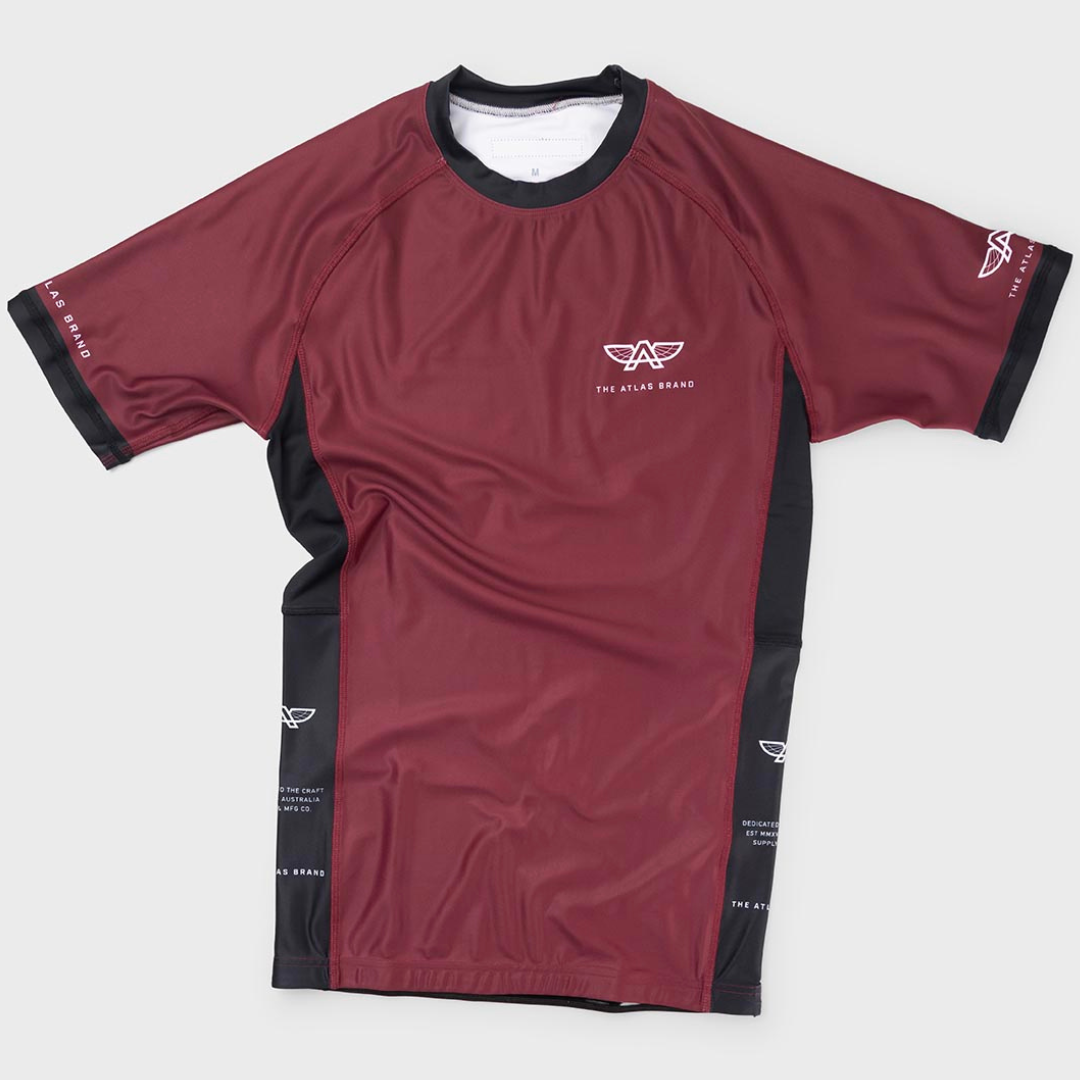 Atlas Apex Burgundy Rashguard No Gi BJJ