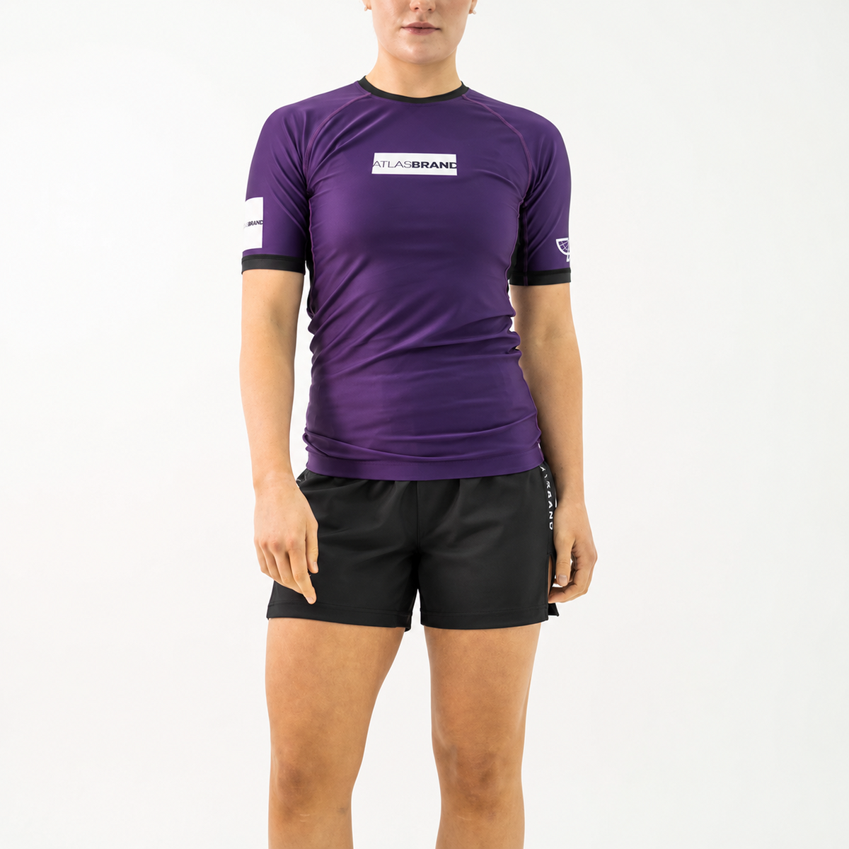 The Atlas Brand - Women's Ranked Rash Guard - Purple - loosened fit