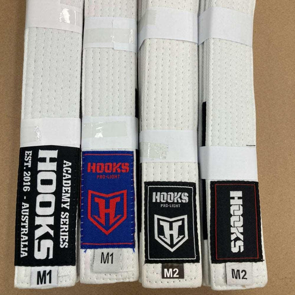 Hooks - Clearance White BJJ Belt Kids & Adults