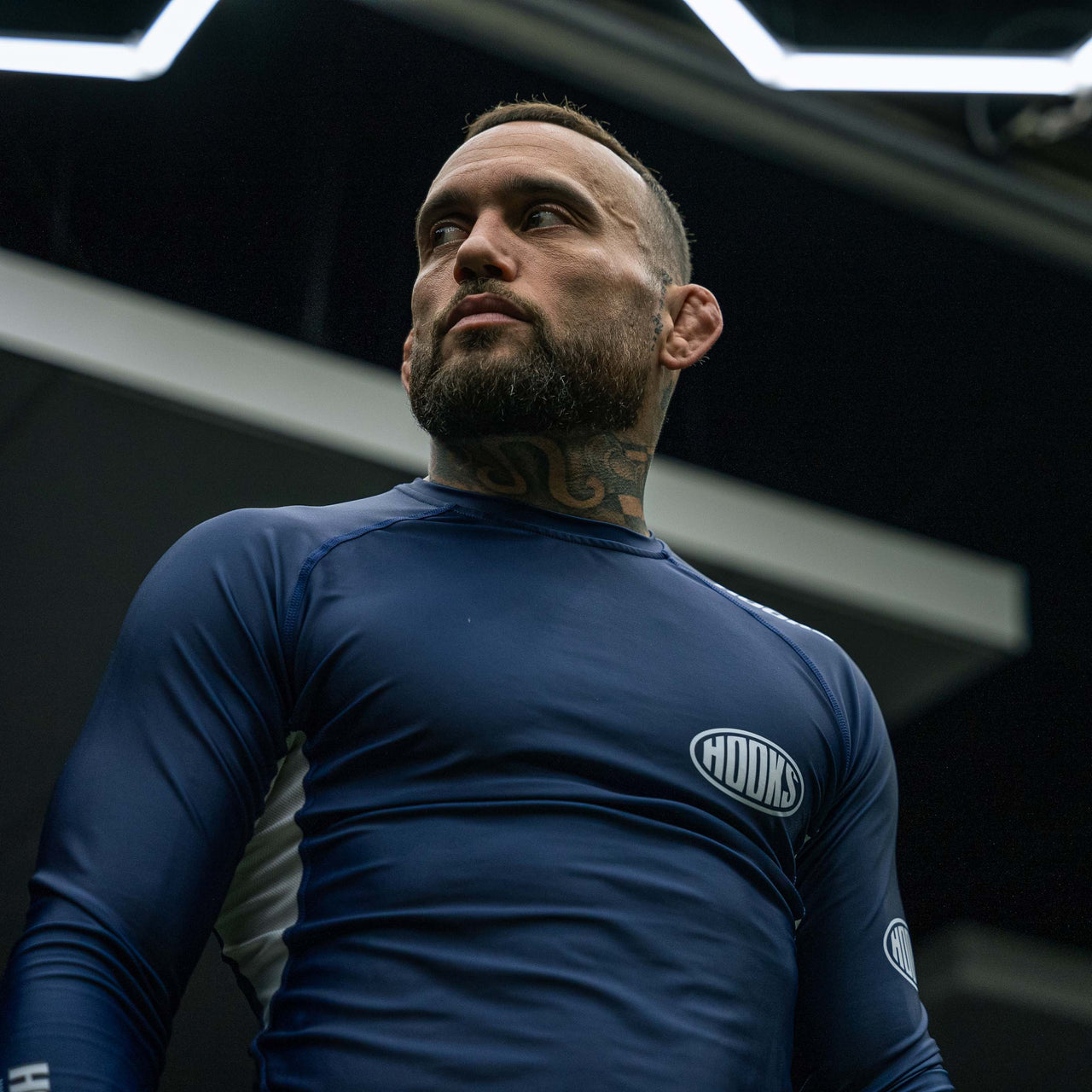 Hooks Long Sleeve BJJ Rashguard - Navy