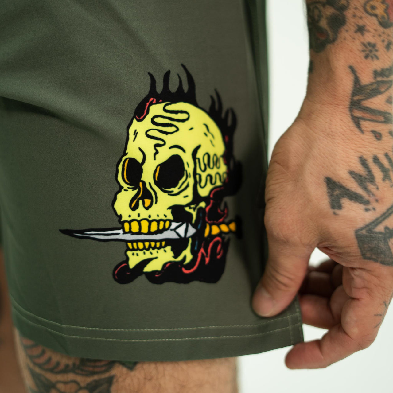 True Illusion Shorts - Fire Skull