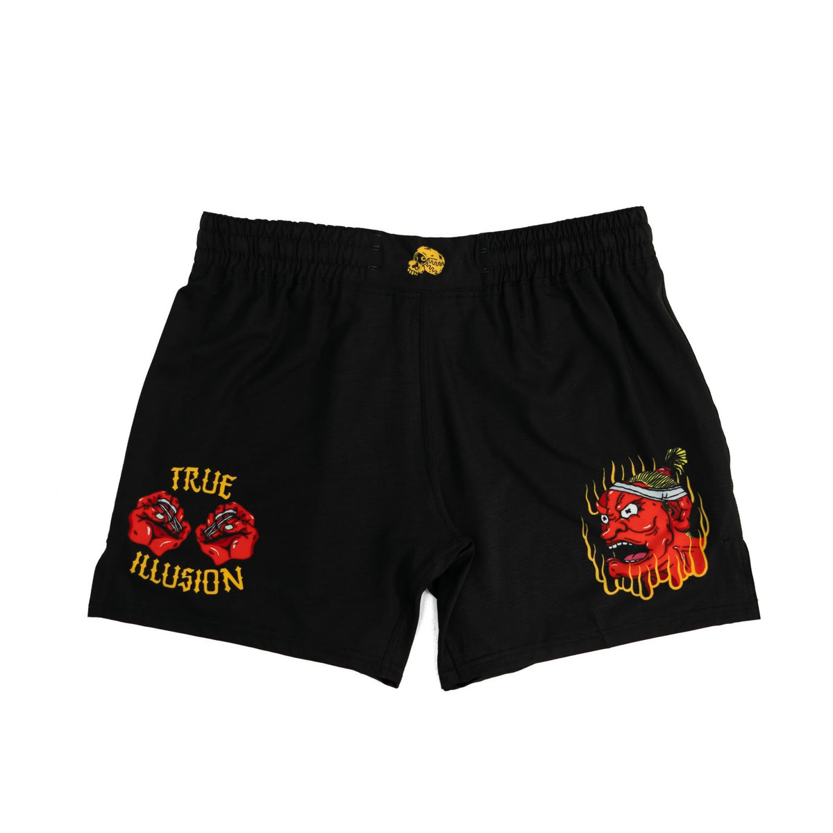 True Illusion Women's Shorts - Grappling Demon flat lay