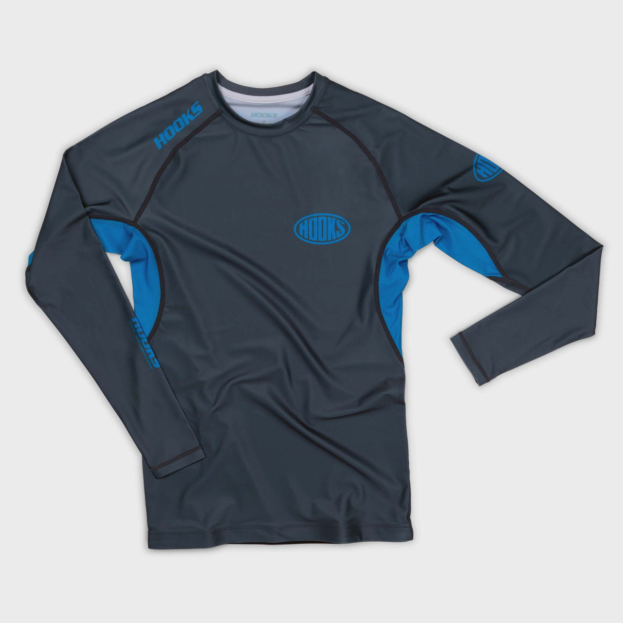 Hooks Fusion Long Sleeve BJJ Rash Guard - Coal