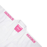 Hooks Kids Classic BJJ Gi - White & Pink includes White Belt