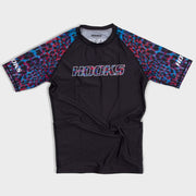 Neon Panther Hooks Short Sleeve BJJ Rashguard