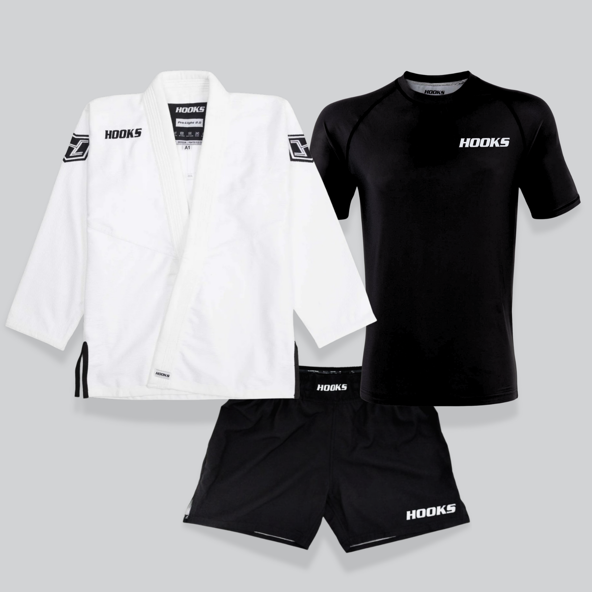 Hooks Prolight BJJ Gi and No-Gi bundle in White