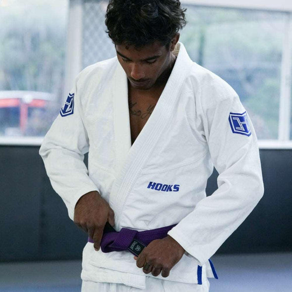 Hooks Prolight II BJJ Gi - White w/Blue