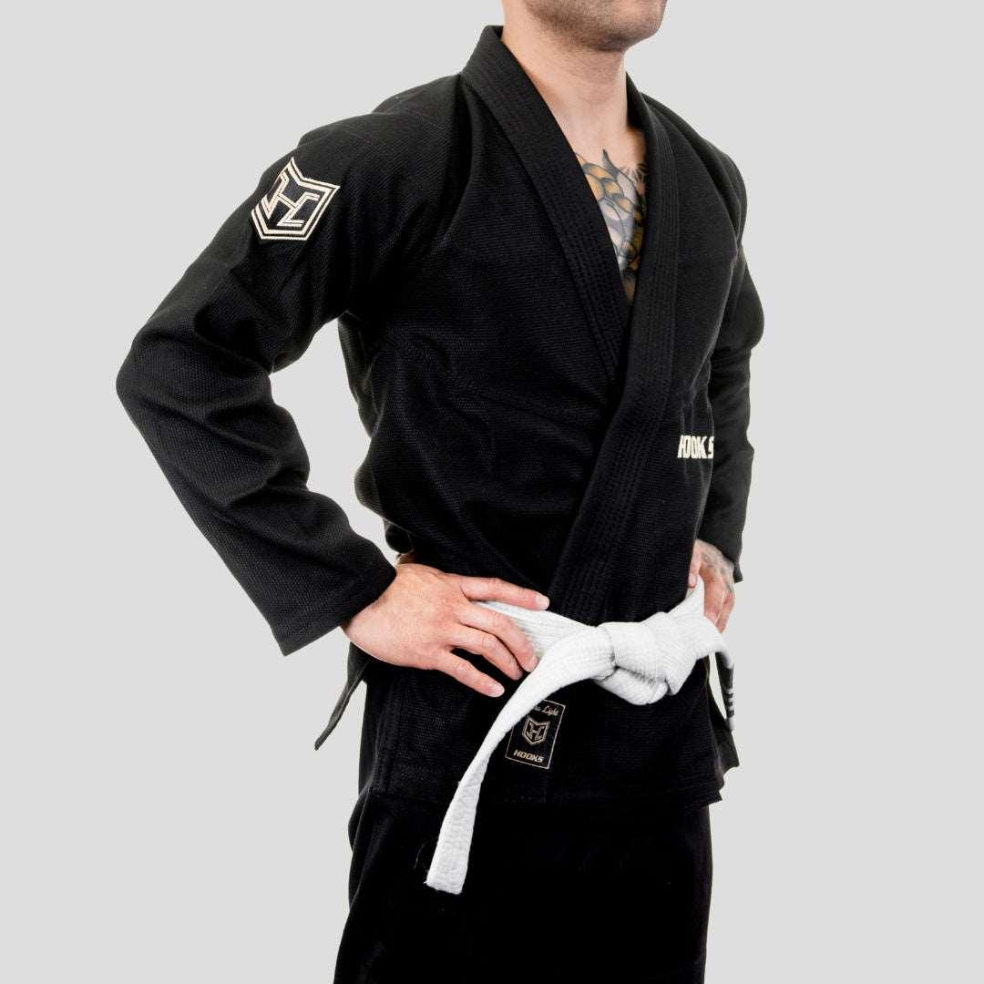 Hooks Ultra Light BJJ Gi - Black w/ Gold