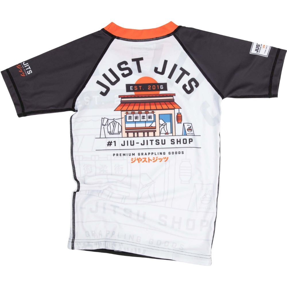 Just Jits Shop Short Sleeve Rashguard - White/Black - Just Jits