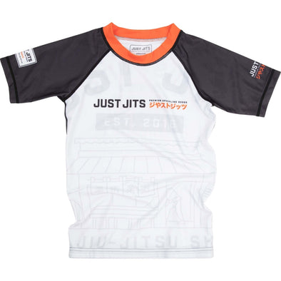 Just Jits Shop Short Sleeve Rashguard - White/Black - Just Jits