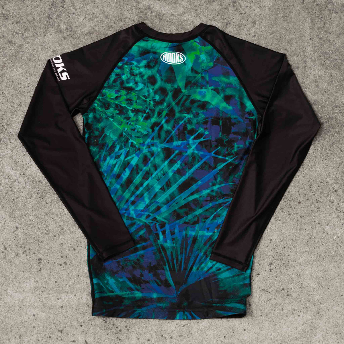 Hooks Women's Long Sleeve Rash Guard - Jungle Reign flat lay