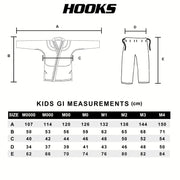Hooks BJJ Kids Gi Sizes