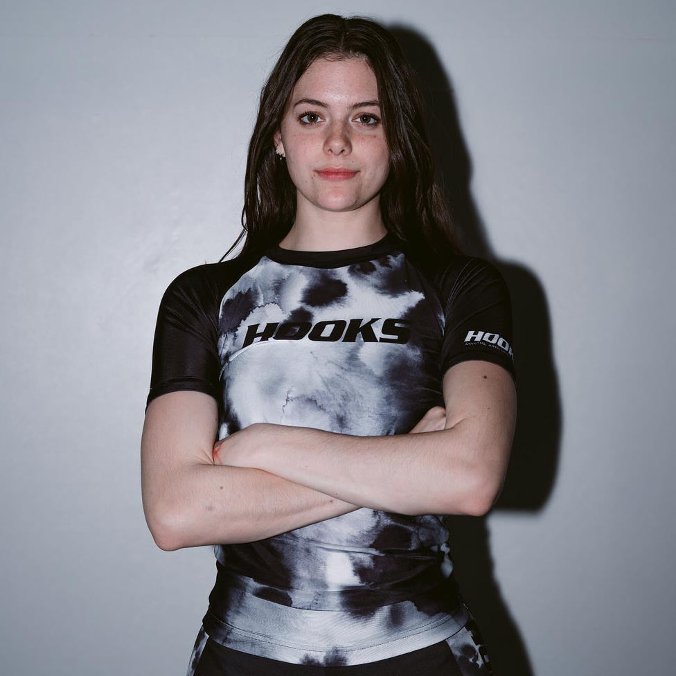 Hooks BJJ Short Sleeve Rash Guard - Black Mist