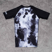 Hooks Women's Short Sleeve Rash Guard - Black Mist flat lay
