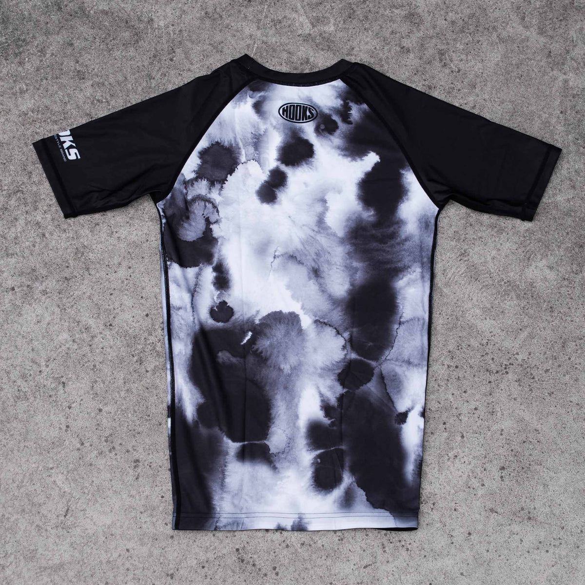 Hooks Women's Short Sleeve Rash Guard - Black Mist flat lay