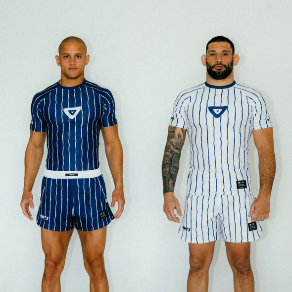 VHTS Combat Shorts Model NY Edition BJJ Brazilian Jiu Jitsu BJJ - Dark Blue and White