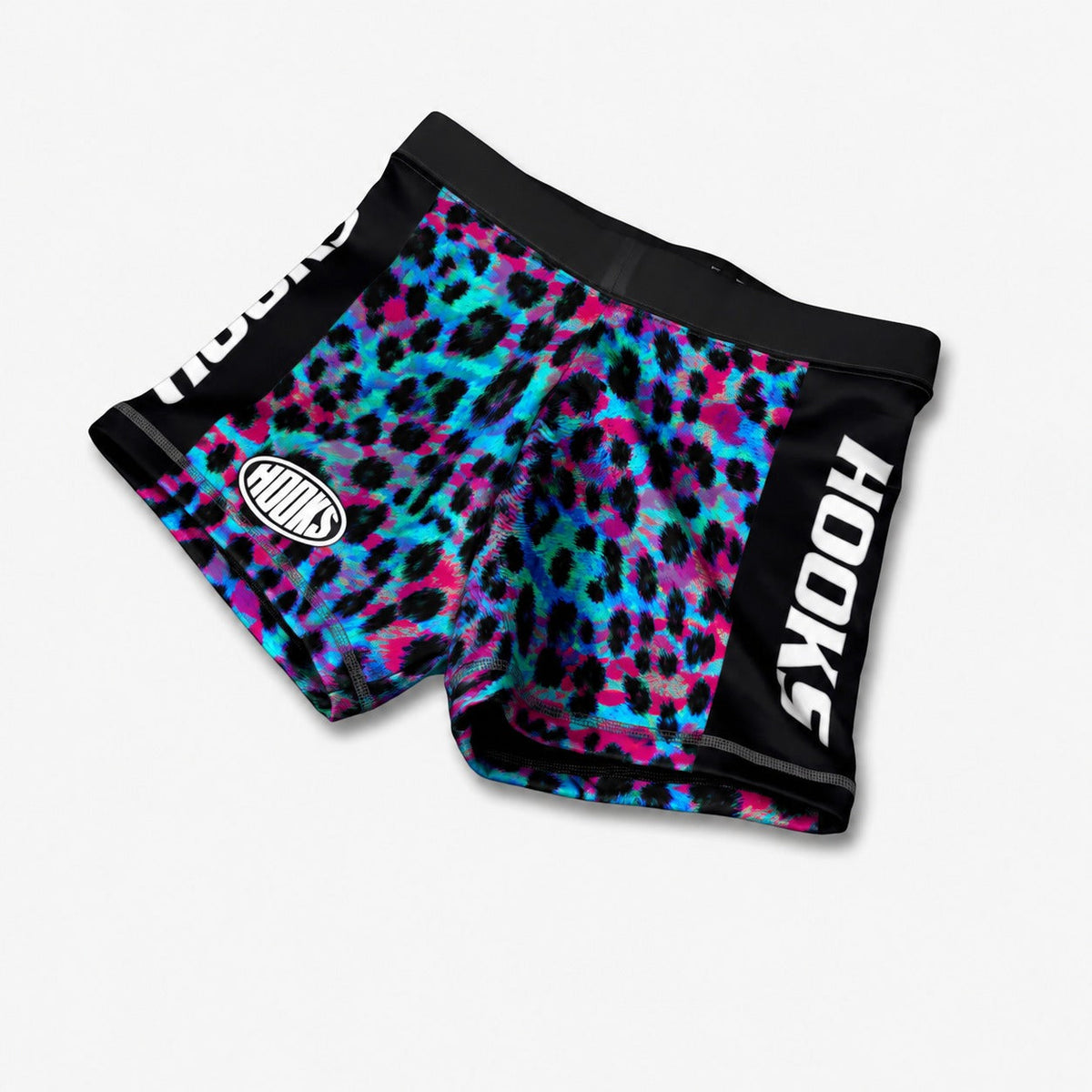 Neon Panther flex shorts, design preview (angle)