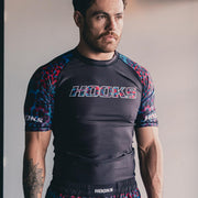 Neon Panther Hooks Short Sleeve BJJ Rashguard