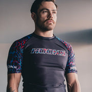 Neon Panther Hooks Short Sleeve BJJ Rashguard