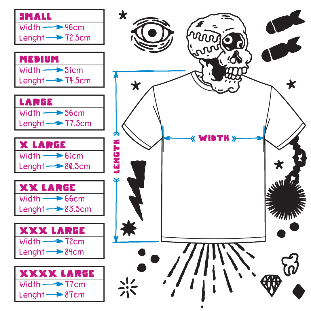 True Illusion t-shirt size chart