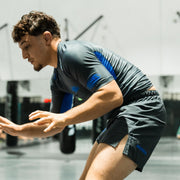 BJJ Grappling Shorts in Grey and Blue