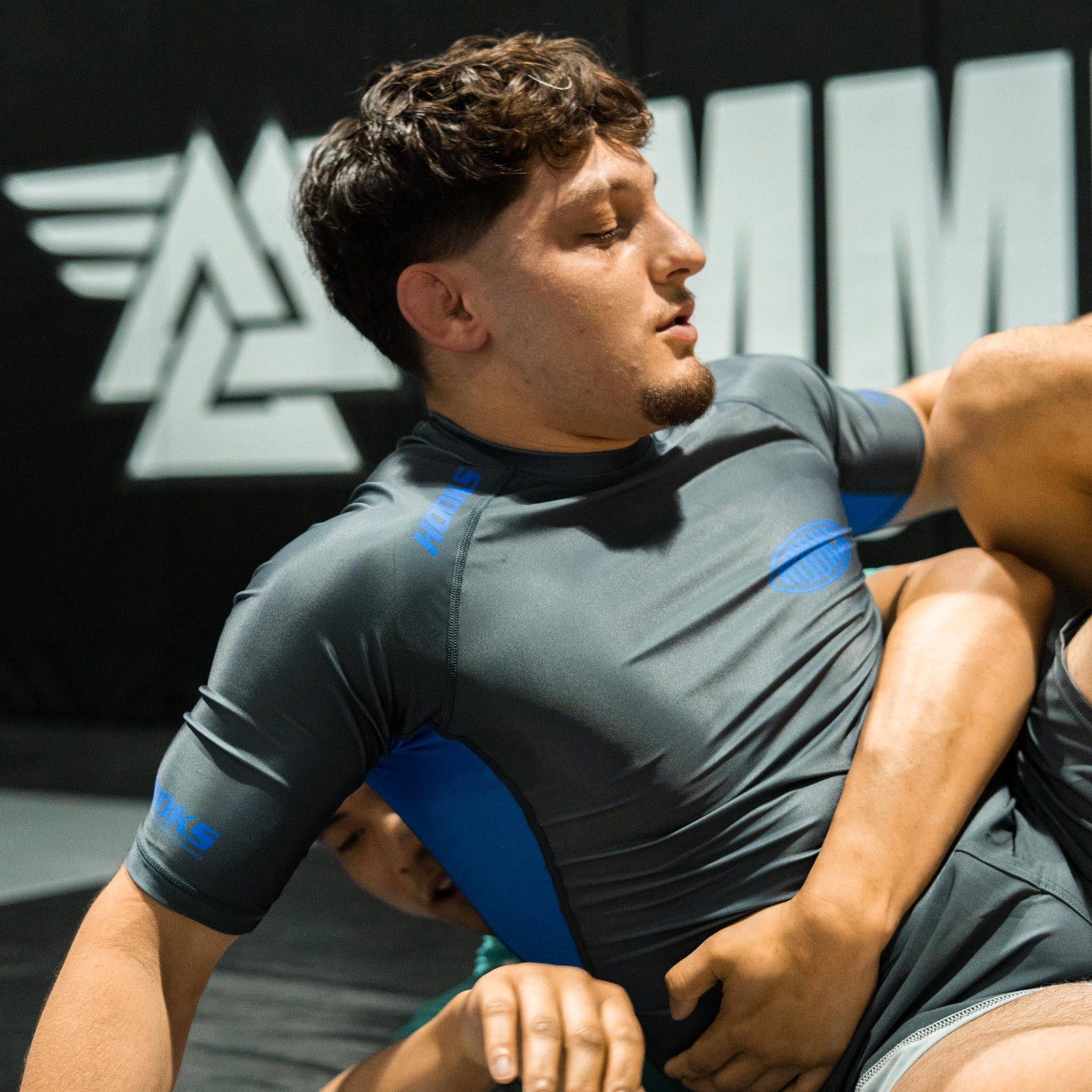 Jiu Jitsu Grey and Blue Rash Guard