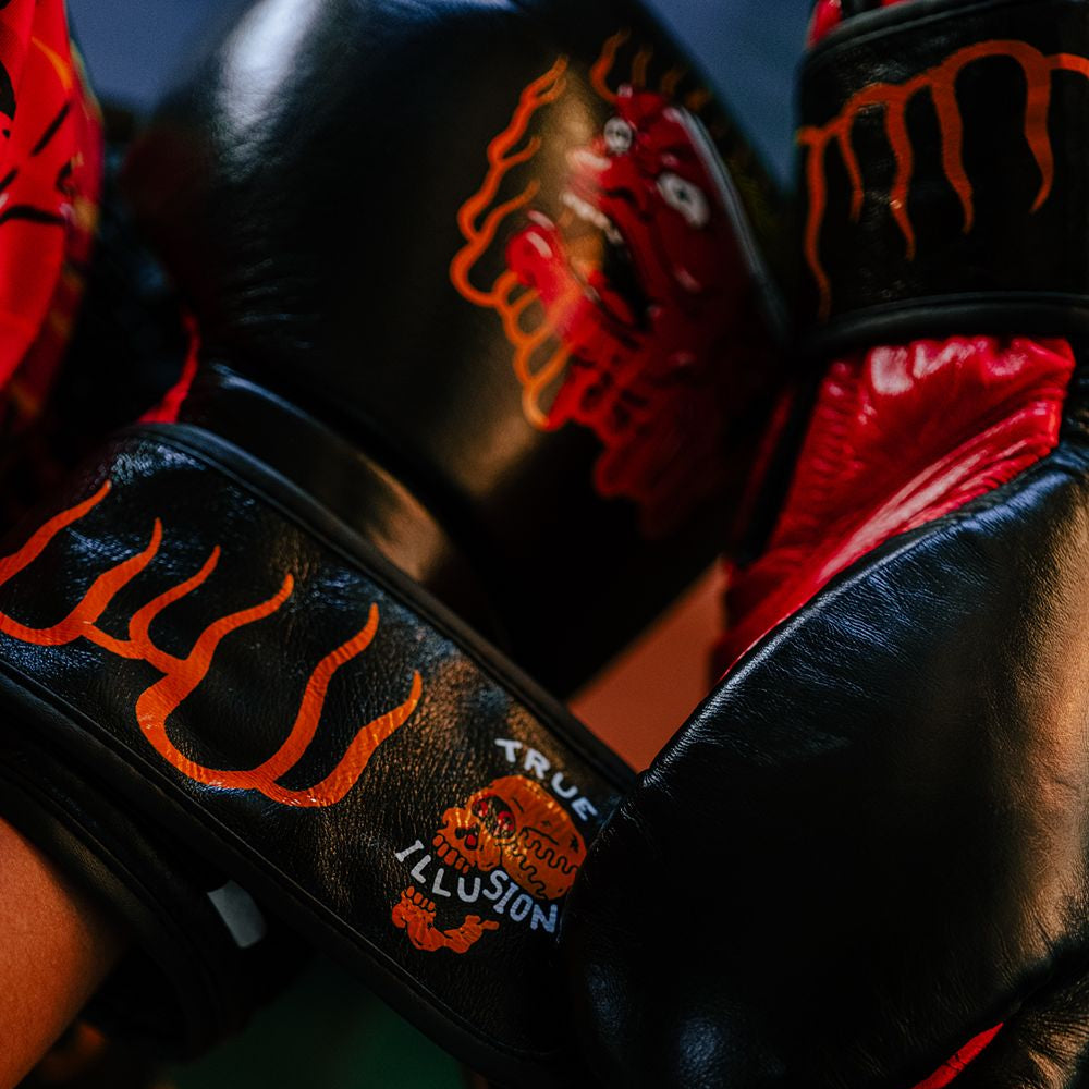 True Illusion Vegan Leather Boxing Gloves - Demon