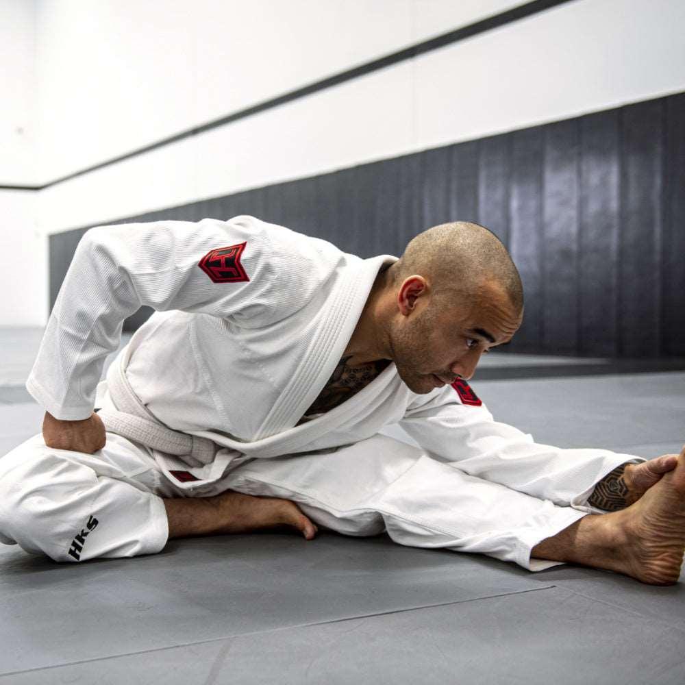 Hooks Ultra Light BJJ Gi - White w/ Black and Red