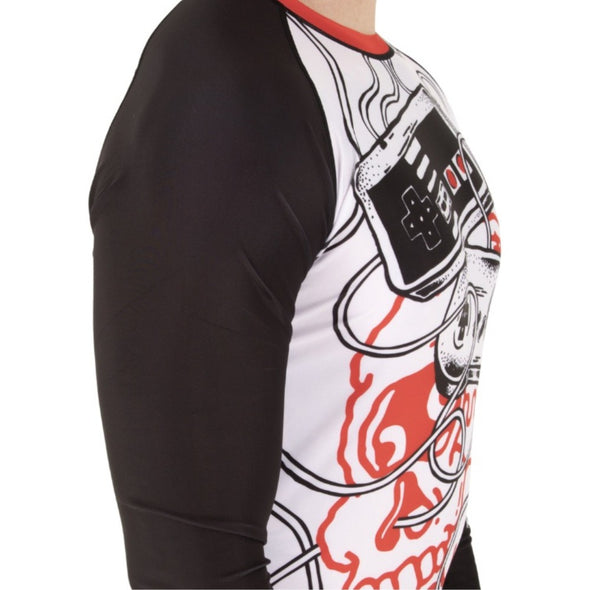 Premium Side View: True Illusion Long Sleeve BJJ Rash Guard - Game Over